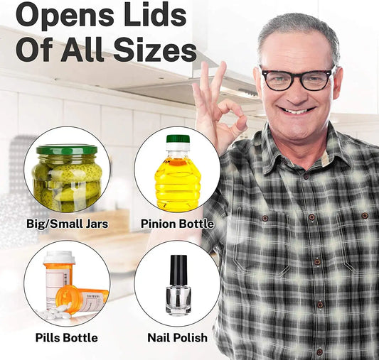Kitchen Gadgets Tool Jar Bottle Opener Top Lid Remover Wet Grip Under the Cabinet Self-adhesive