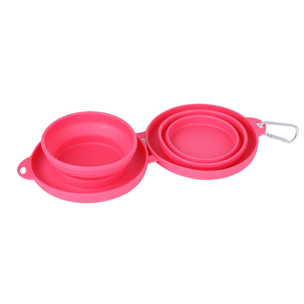 Pet Feeding Rubber Foldable Double Bowls Pets Supplies Dog ,Cat Feeding Bowl