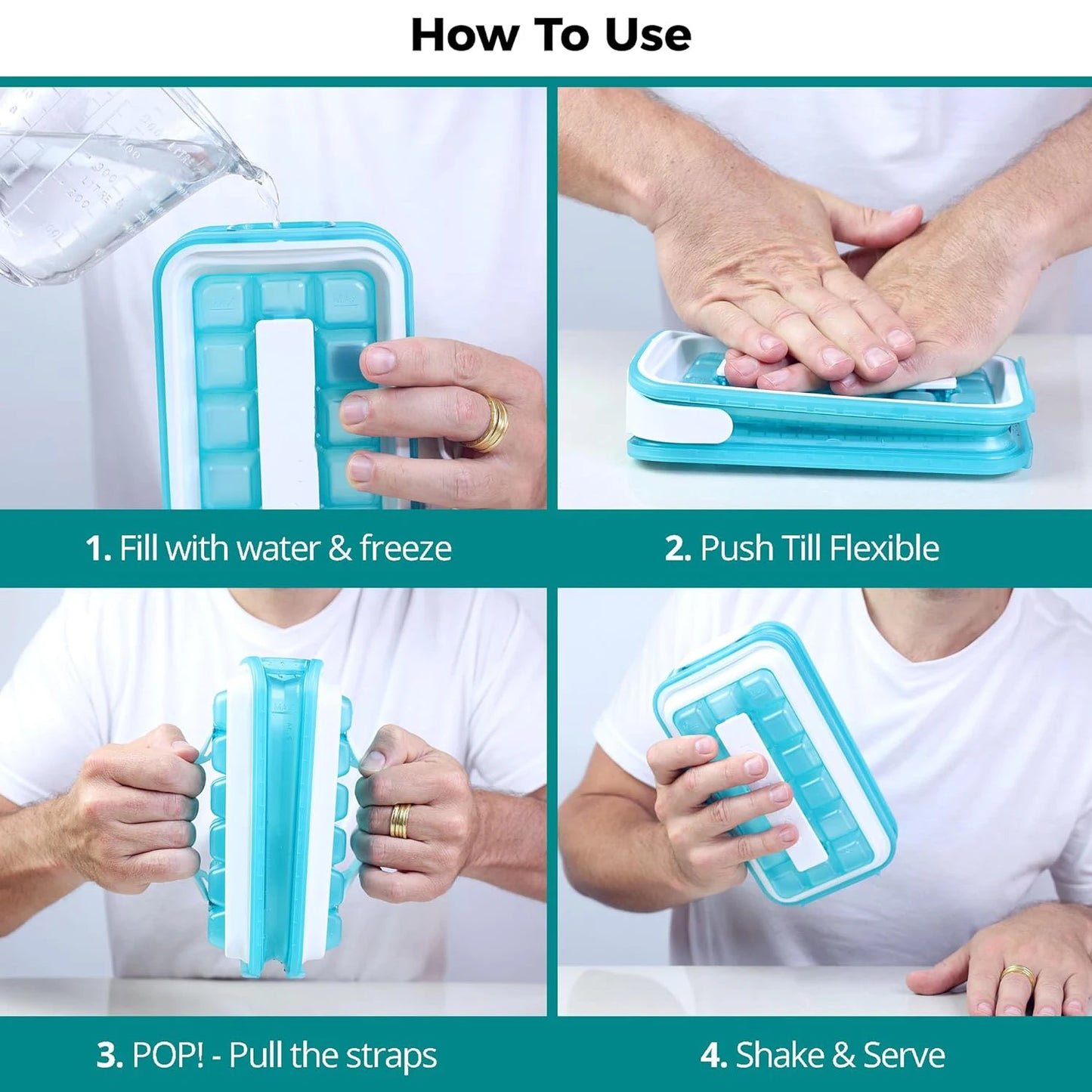 Silicone Ice Cube Tray for Freezer Ice Cube Mold Ice Cube Maker Makes 18 Cubes