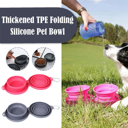 Pet Feeding Rubber Foldable Double Bowls Pets Supplies Dog ,Cat Feeding Bowl
