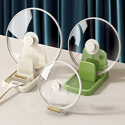 Set of 2 Pot Lid Holder, Lid Stand Kitchen Spoon Rest Organizer ,Rack for Cookware Lids Utensils
